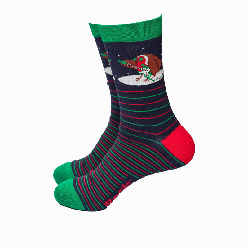 Rockin Robin - funny bamboo Christmas socks | Laughing Sisters UK
