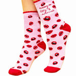 Running on lippy & swear words - funny women's socks | Laughing Sisters UK
