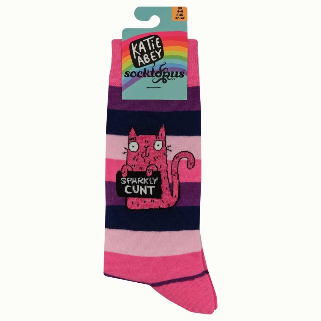Sparkly Cunt Katie Abey Socks - sweary socks for women | Laughing Sisters UK
