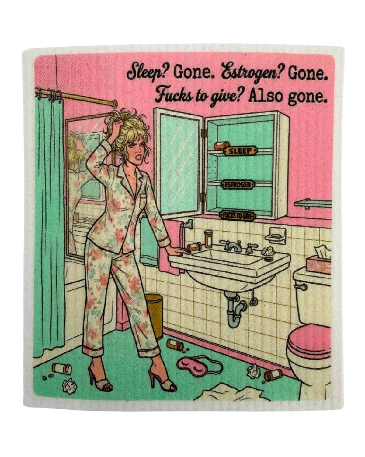 Sweary Menopause Sayings Dishcloths - relatable menopause gifts | Laughing Sisters UK