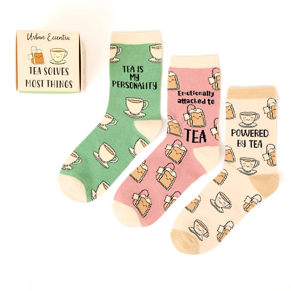 Tea Lovers Ladies Sock Gift Box - funny gifts for tea drinkers | Laughing Sisters UK