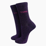 Toxic - black glitter socks | Laughing Sisters UK