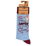Well behaved women seldom make history socks - funny feminist socks for women | Laughing Sisters UK