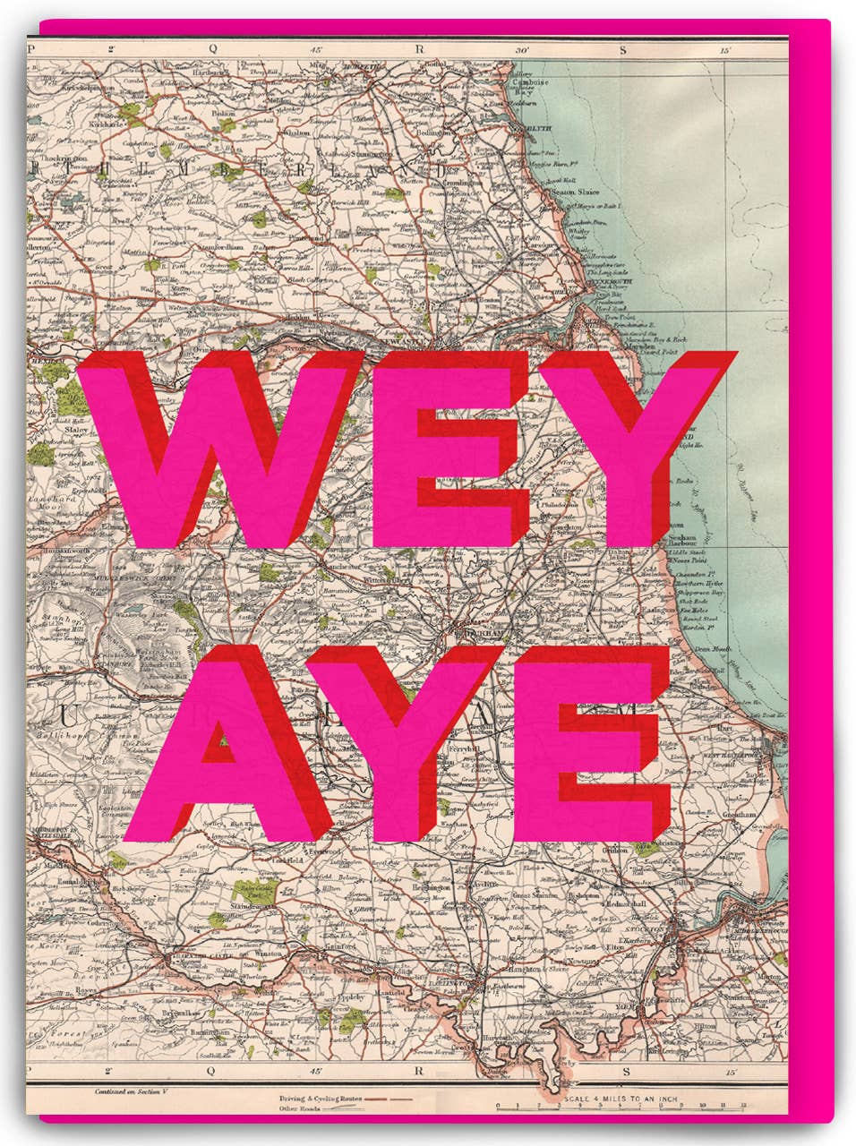 Wey Aye Geordie Greeting Card - funny local greeting card North East | Laughing Sisters UK
