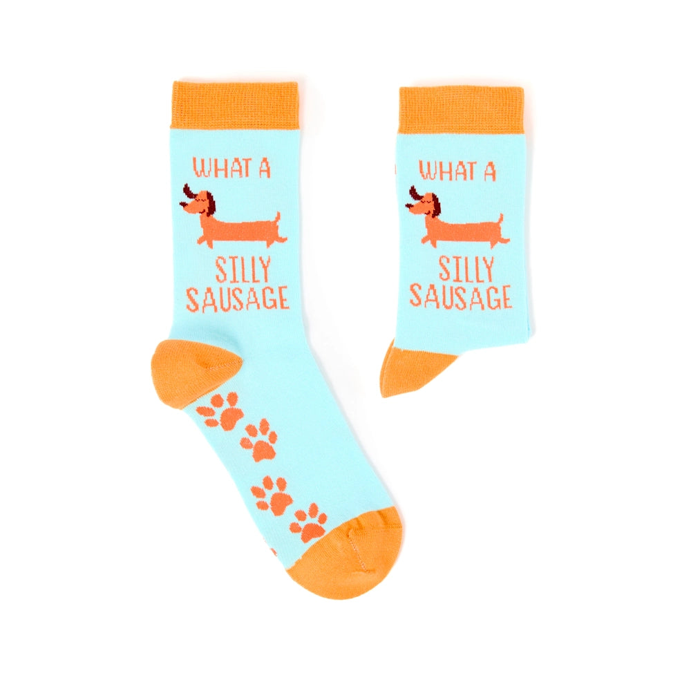 What a silly sausage - funny dachshund socks | Laughing Sisters UK