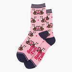 Pink womens bamboo socks for cat lovers | Laughing Sisters UK