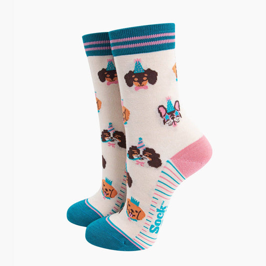 Party dogs - funny socks for dog lovers | Laughing Sisters UK