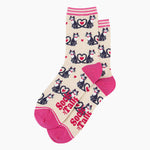 Love Heart cats - women's bamboo socks for valentines day | Laughing Sisters UK