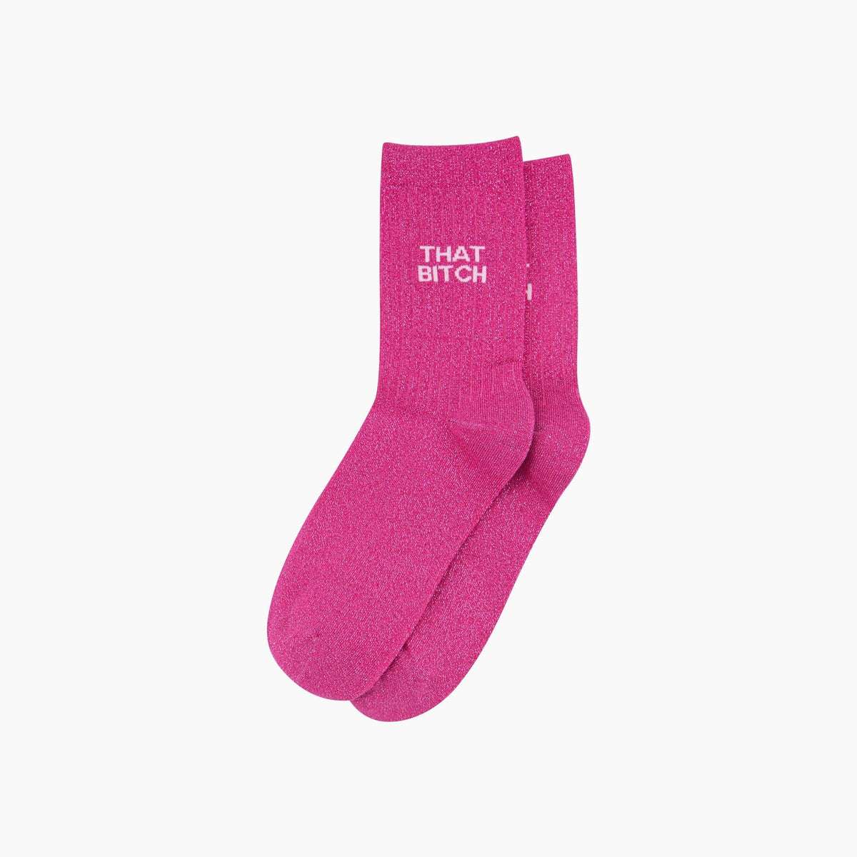 THAT BITCH Pink Glitter Socks for Women. Funny Feminist Socks | Laughing Sisters UK