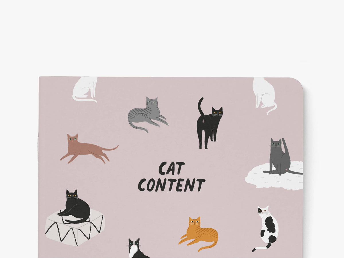 'Cat Content' Pink Notebook | Laughing Sisters UK