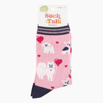 Pink Puppy Love Women's Bamboo Socks | Laughing Sisters UK