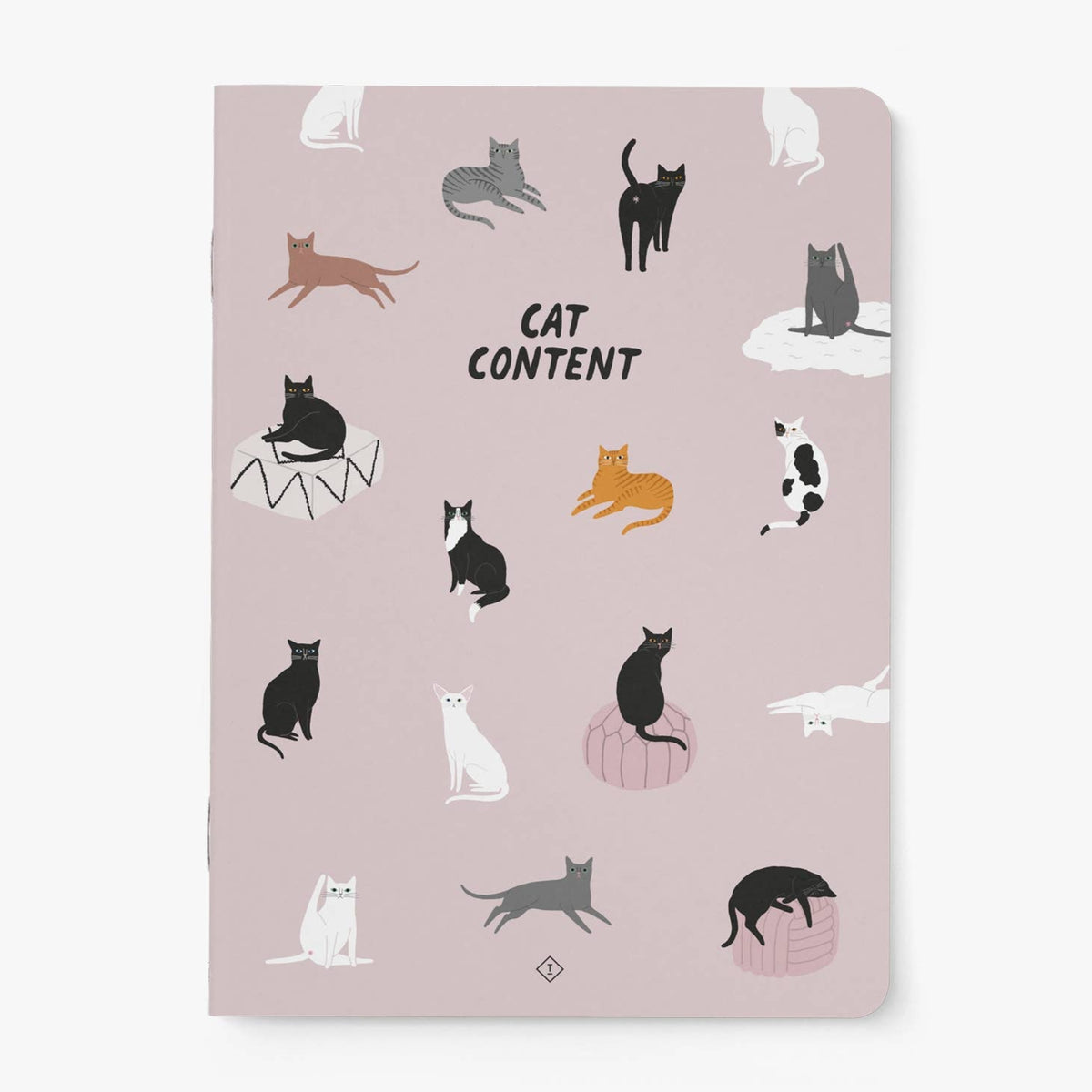 'Cat Content' Pink Notebook | Laughing Sisters UK
