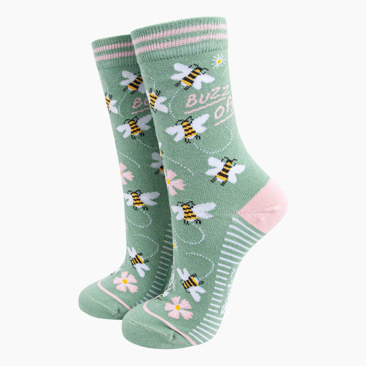 Buzz off - funny bee socks for women | Laughing Sisters UK