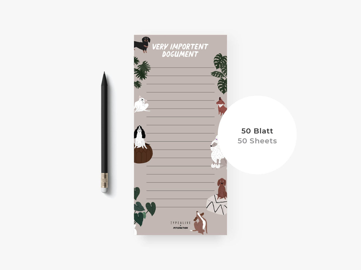 'Very Important Dogument' List Notepad | Laughing Sisters UK