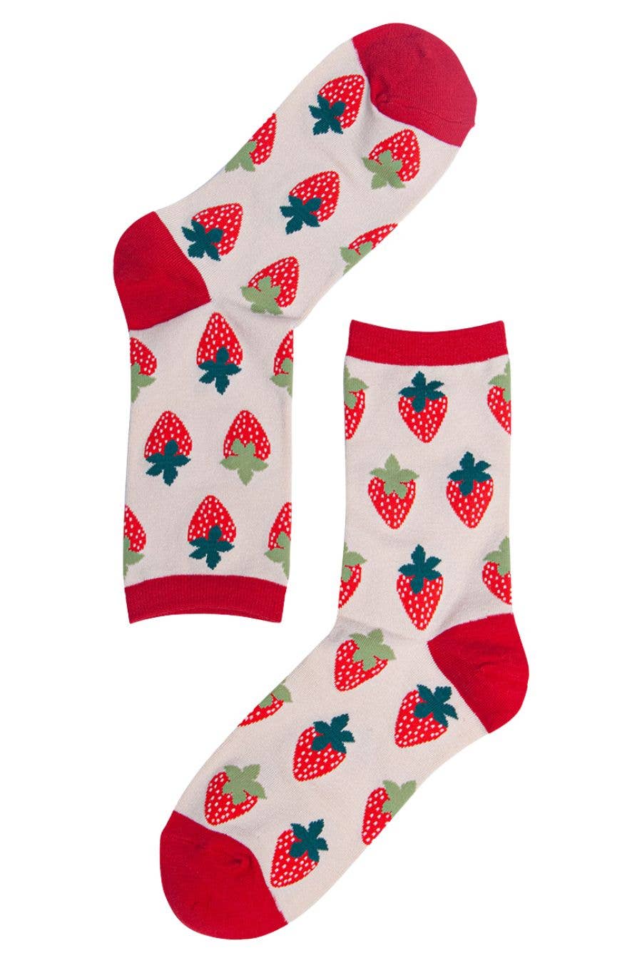 Fun Strawberry Womens Bamboo Socks | Laughing Sisters UK