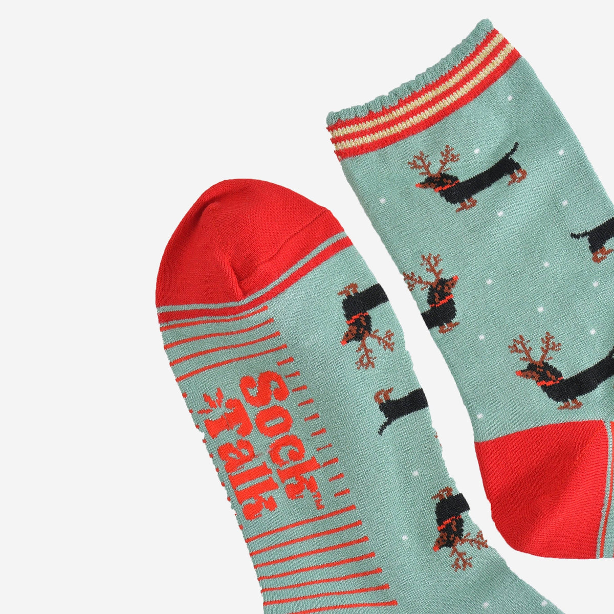 'Sausage Dog Reindeer' Christmas Women's Bamboo Socks | Laughing Sisters UK
