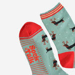 'Sausage Dog Reindeer' Christmas Women's Bamboo Socks | Laughing Sisters UK