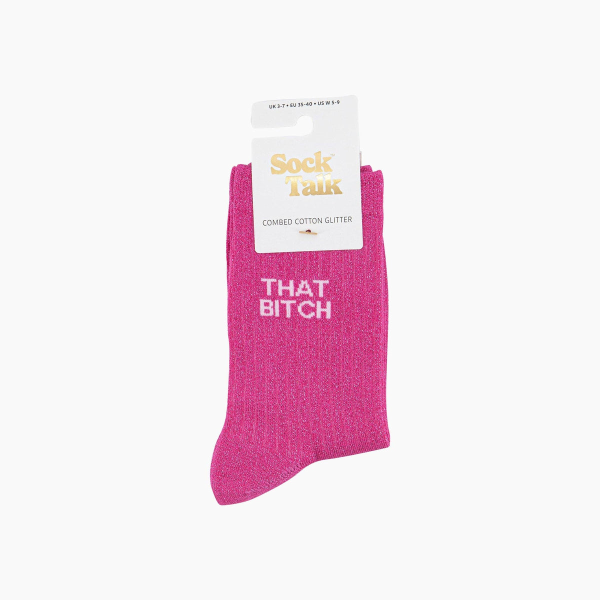 THAT BITCH Pink Glitter Socks for Women. Funny Feminist Socks | Laughing Sisters UK
