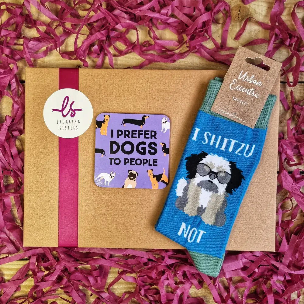 Dog Lovers Sock & Coaster Gift Set - Gift Box