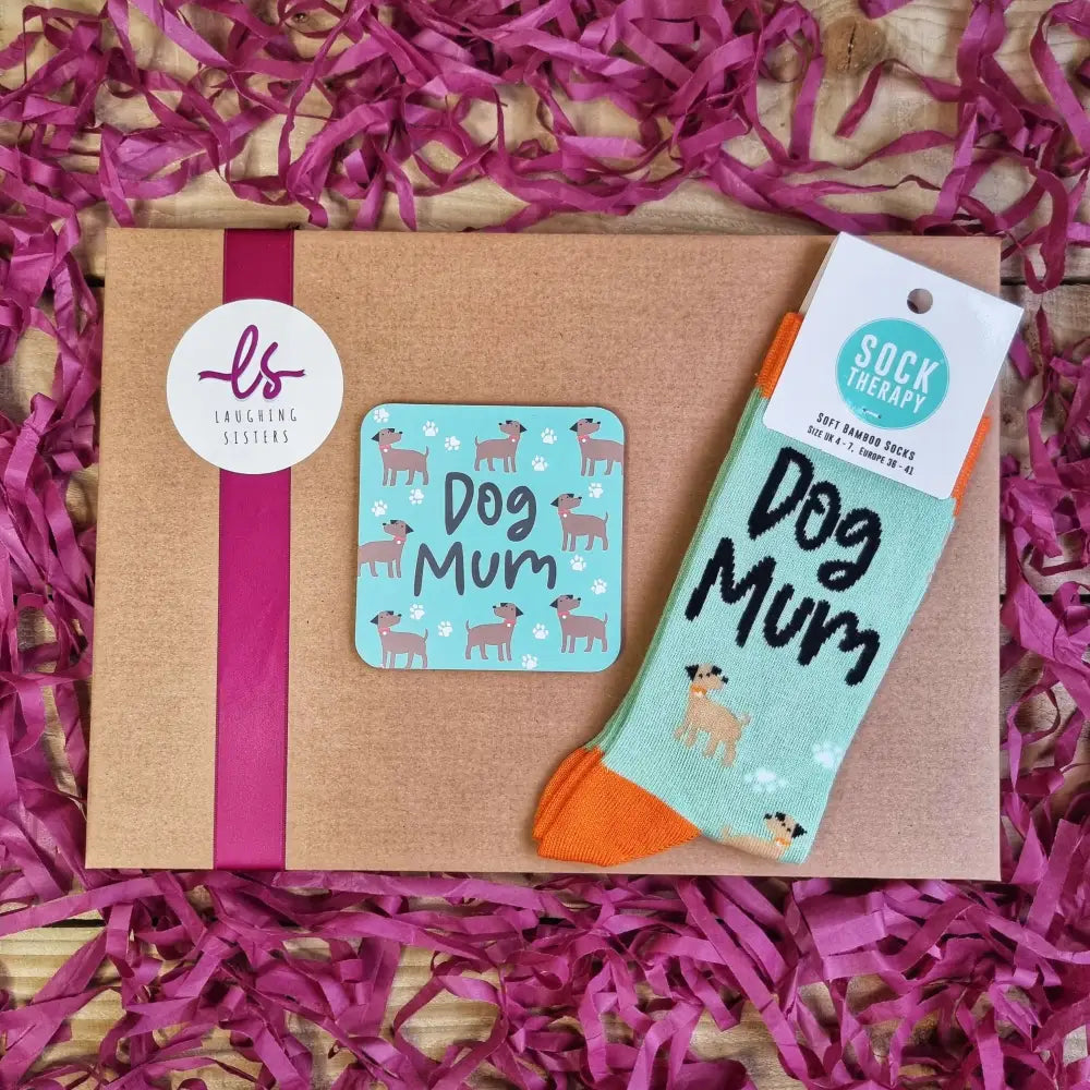 Dog Lovers Sock & Coaster Gift Set - Gift Box