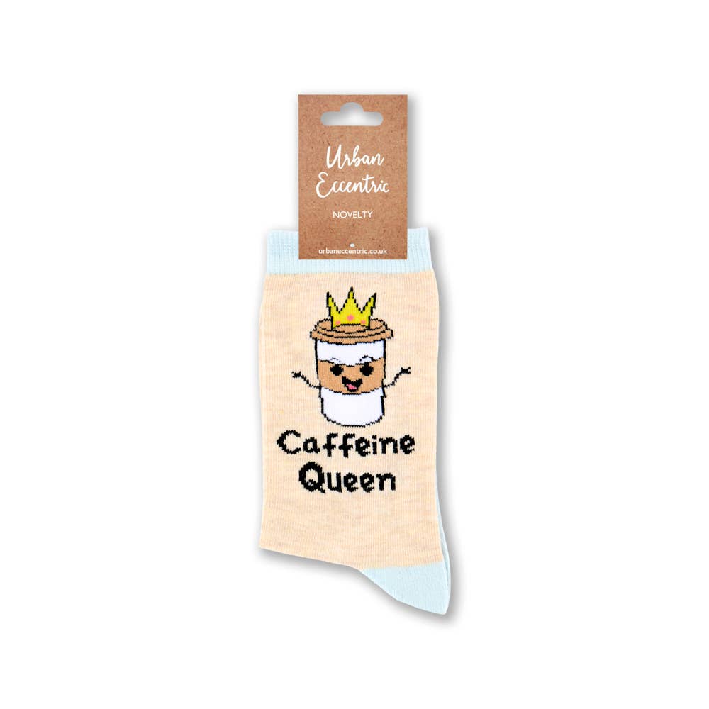 Caffeine Queen Funny Womens Socks | Laughing Sisters UK