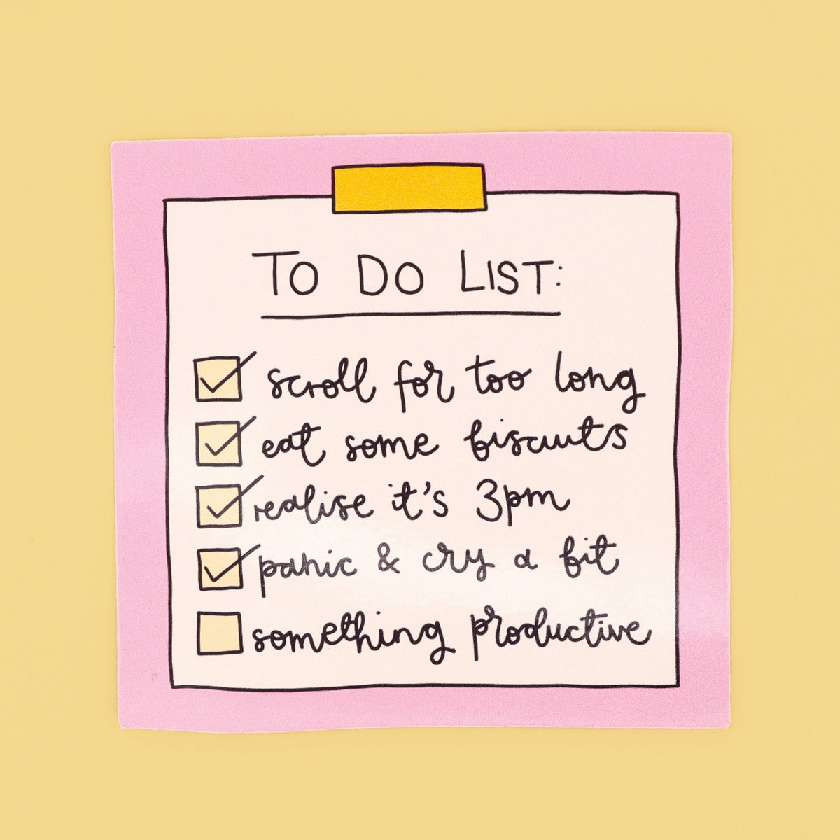 To Do List - Cute Vinyl Sticker | Laughing Sisters UK