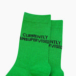 'Currently Unsupervised' funny women's glitter socks | Laughing Sisters UK