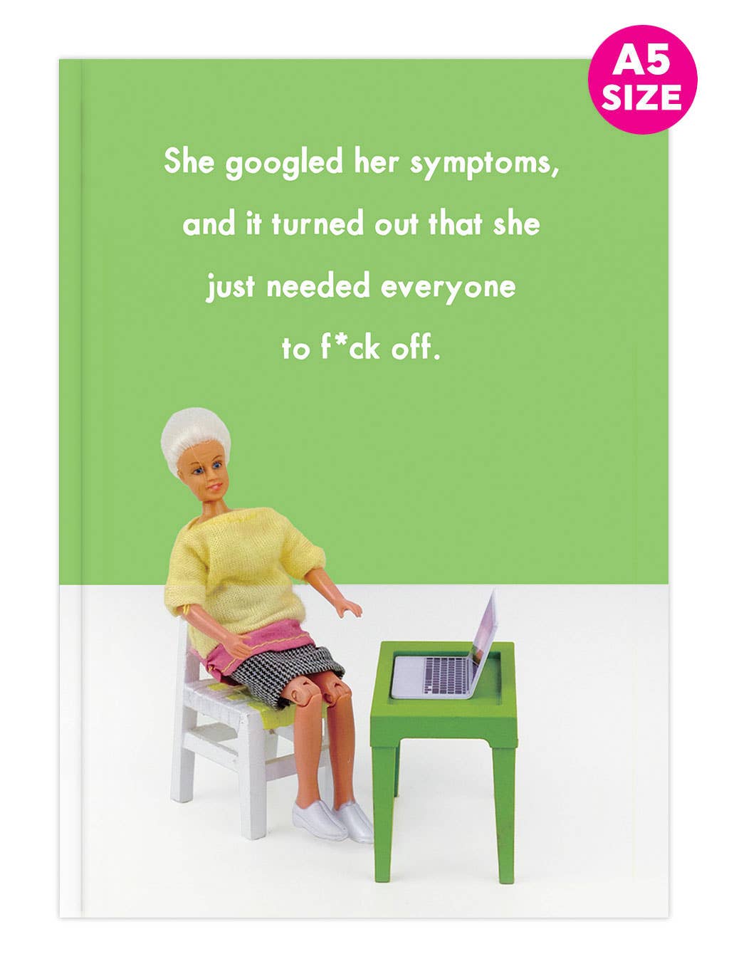 Funny 'she googled her symptoms' A5 Notebook - sweary stationery | Laughing Sisters UK