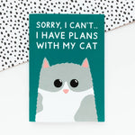 Plans With My Cat Notes Plain A6 Notebook
