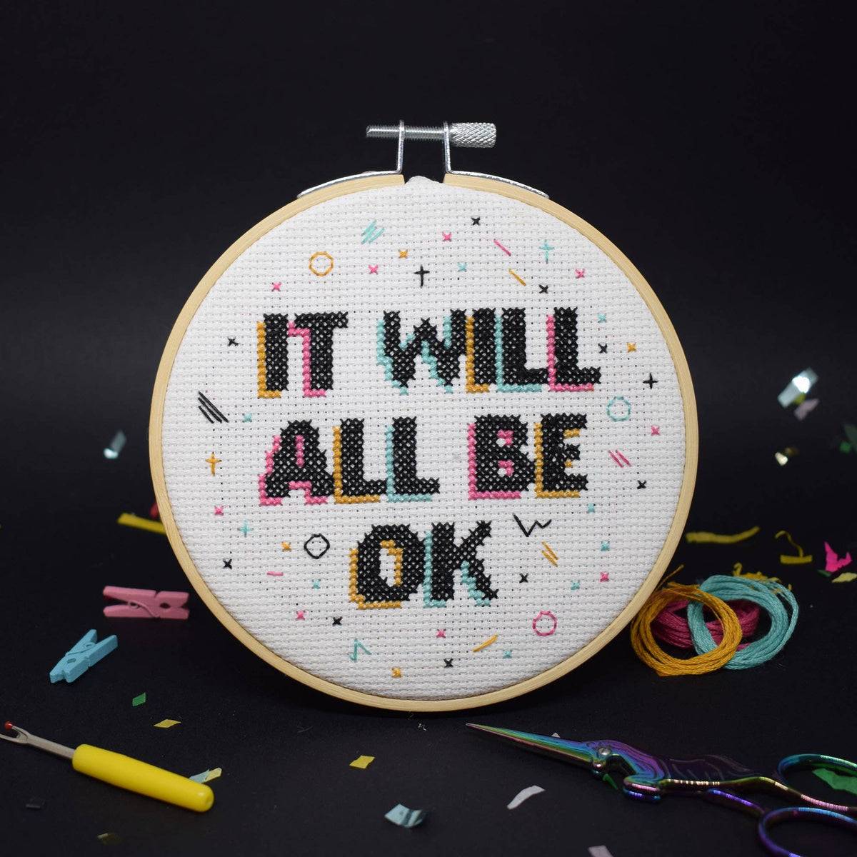 It will all be ok - Cross Stitch Kit | Laughing Sisters UK