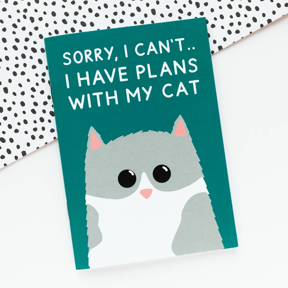 Plans With My Cat Notes Plain A6 Notebook