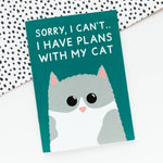 Plans With My Cat Notes Plain A6 Notebook