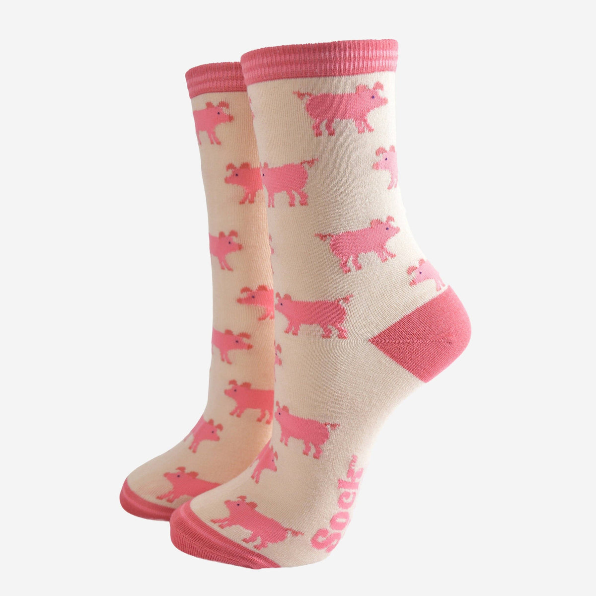 Pink Pig Women's Bamboo Socks | Laughing Sisters UK