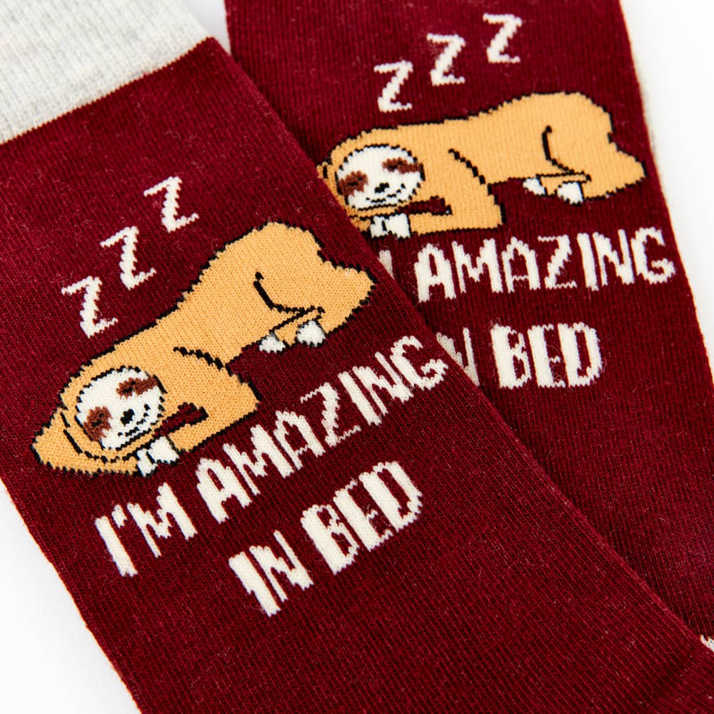 Unisex 'I'm Amazing In Bed' Sloth Socks