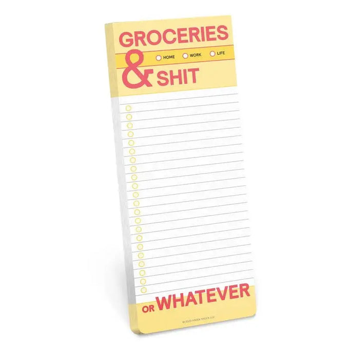 Groceries and Sh*t Make-a-List Pad - Books & Stationery